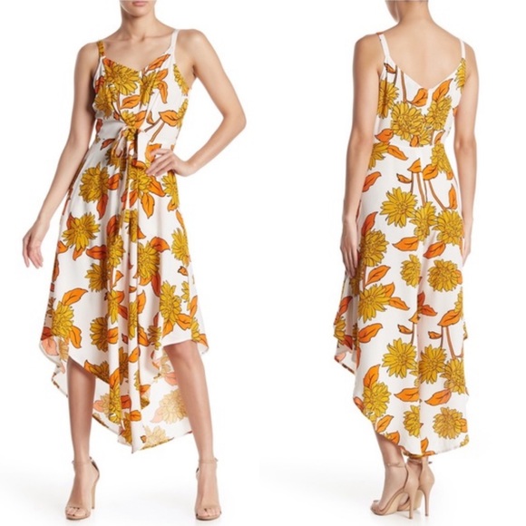 MSK Pants - Women’s Sunflower Print Jumpsuit with Pockets